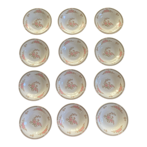 Vintage Set of 12 Floral Soup Bowls