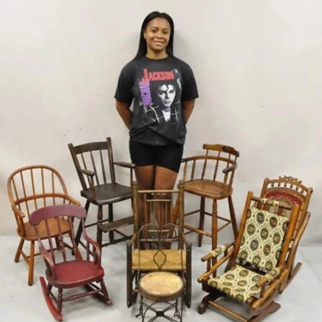 Victorian Antique Eastlake Victorian Walnut Small Child's Folding Rocker Rocking Chair For Sale - Image 3 of 10