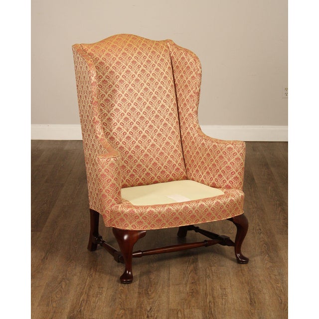 Hickory Chair Queen Anne Style Mahogany Wingback Armchair For Sale - Image 12 of 18