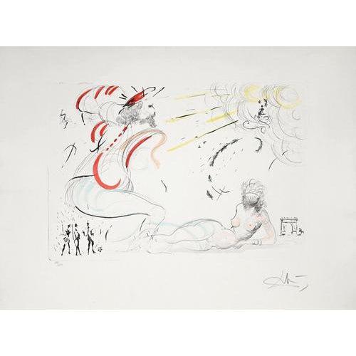 Nude Figurative Composition, Edition of 250, 1970s, Lithograph For Sale