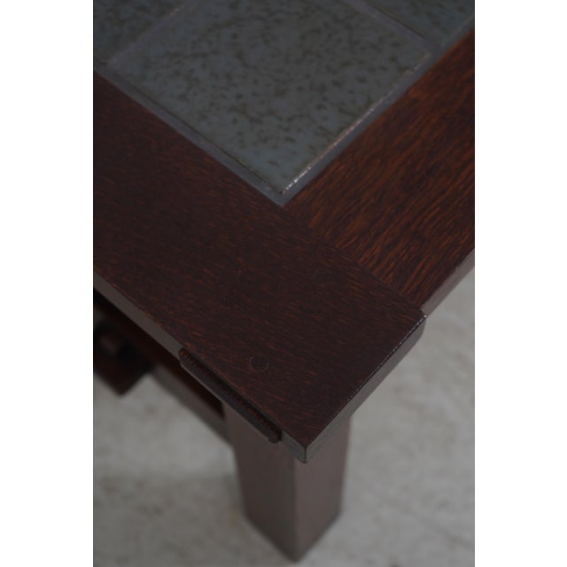Stickley Large Mission Oak Tile Top Coffee Table For Sale In Philadelphia - Image 6 of 14