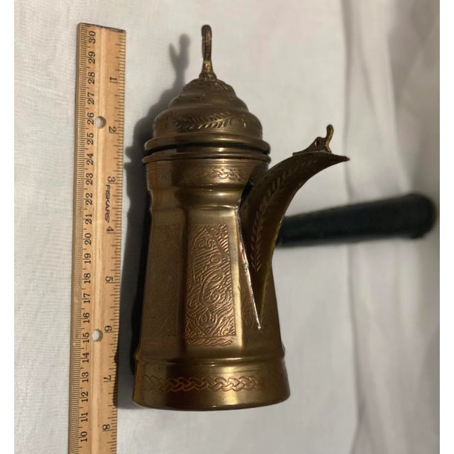 Vintage Dallah Copper Brass Arabic Islamic Middle Eastern Coffee Tea Pots- Set of 3 For Sale - Image 10 of 13