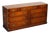 Vintage Yew Wood Military Campaign Sideboard Bank of Drawers with Brass Handles For Sale
