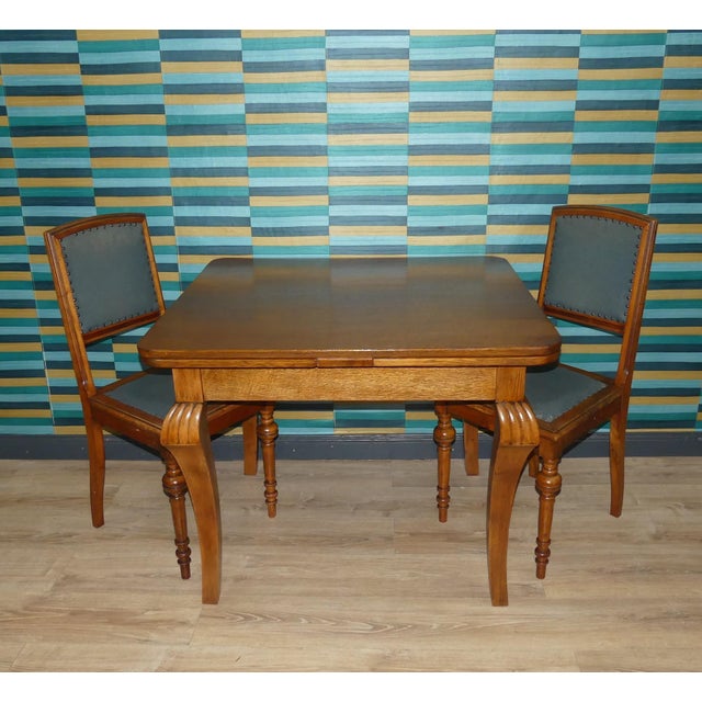 Brown Antique Biedermeier Square Extendable Dining Table, 1890s For Sale - Image 8 of 13