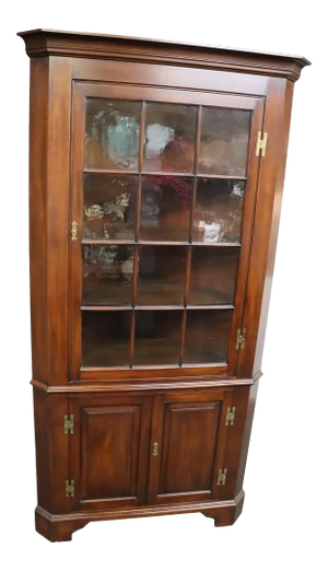 Henkel Harris Chippendale Style Mahogany Corner Cabinet