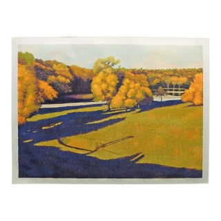 Gordon Mortensen "Autumn Colour" Hand Signed Woodcut Art, Autumn, Trees, Forest For Sale