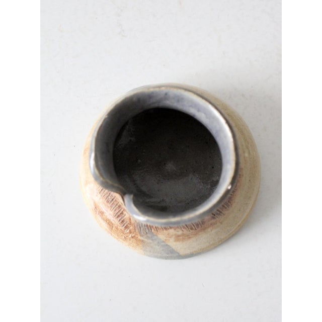 Brown Vintage Studio Pottery Yarn Bowl For Sale - Image 8 of 8
