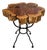 Live Edge Wood Side Table With Iron Base For Sale
