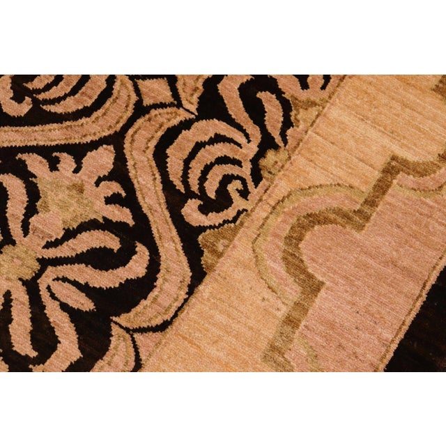 Tan Shabby Chic Ziegler Black Tan Hand-Knotted Wool Rug - 8'0'' X 9'8'' For Sale - Image 8 of 8