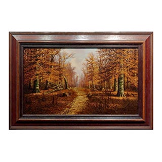William McKendree Snyder-Autumn Path Through a Southern Indiana Beech Trees-Oil Painting For Sale