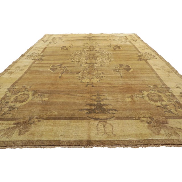 Modern Vintage Turkish Oushak Rug - 06'06 X 11'06 For Sale - Image 3 of 9