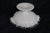White Fenton Silver Crest Milk Glass Ruffled Pedestal Compote Candy Dish 5174b For Sale - Image 8 of 12