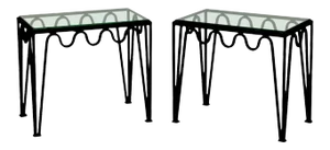 Méandre' Blackened Steel and Glass Side Tables by Design Frères - A Pair