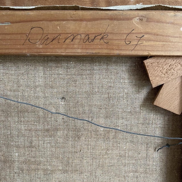 Oil on canvas abstract “view of the port”. Dated 1967.