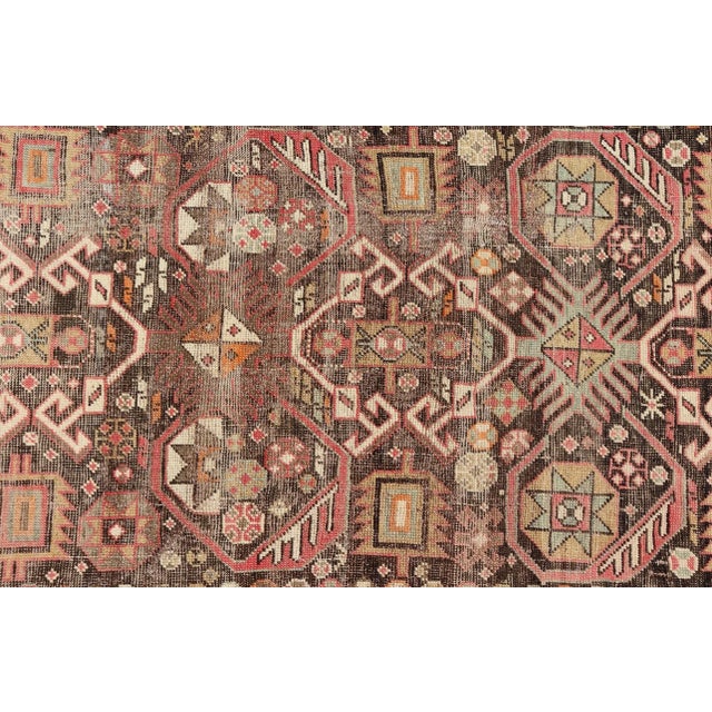 Early 20th Century Early 20th Century Antique Caucasian Shirvan Rug With All-Over Floral Motifs on a Brown Field For Sale - Image 5 of 11