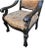 Rococo Antique French Baroque Carved Mahogany Fireside Throne Chair Newly Reupholstered in Cowhide For Sale - Image 3 of 6