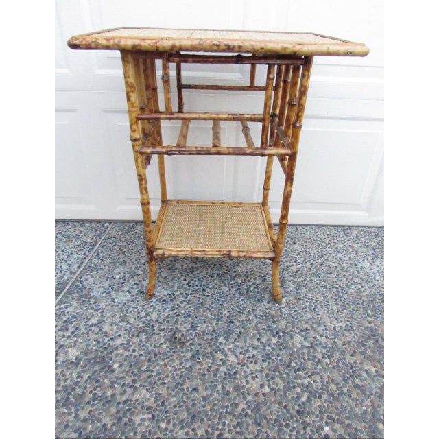 English Antique English Tiger Bamboo Table For Sale - Image 3 of 17