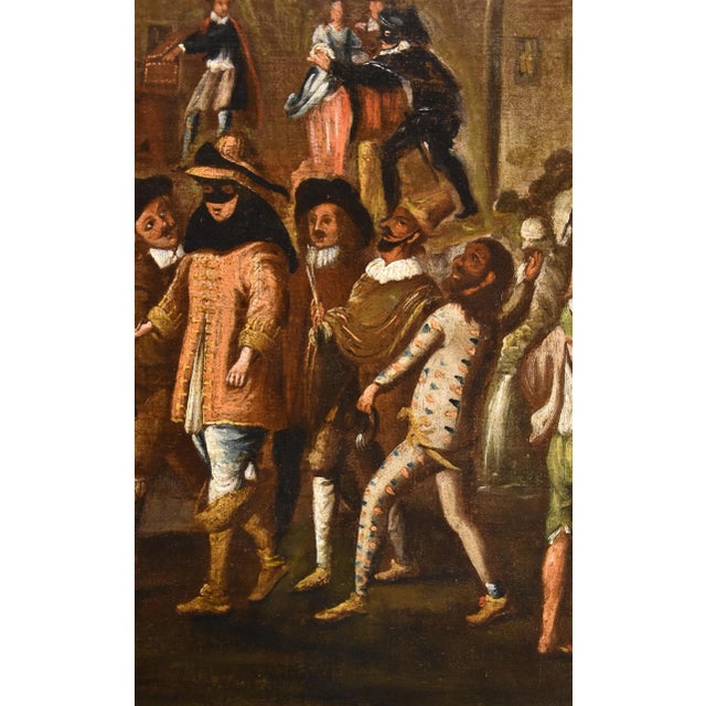 17th Century Workshop of Michelangelo Cerquozzi, Carnevale a Roma in Piazza Navona, 1650, Oil on Canvas For Sale - Image 5 of 14