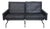 Vintage PK31 Two-Seater Sofa in Black Aura Leather by Poul Kjærholm, 1980s For Sale