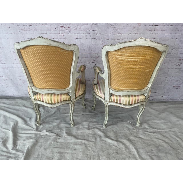 19th Century 19th Century French Louis XV Style Rococo Fauteuil Armchairs For Sale - Image 5 of 11