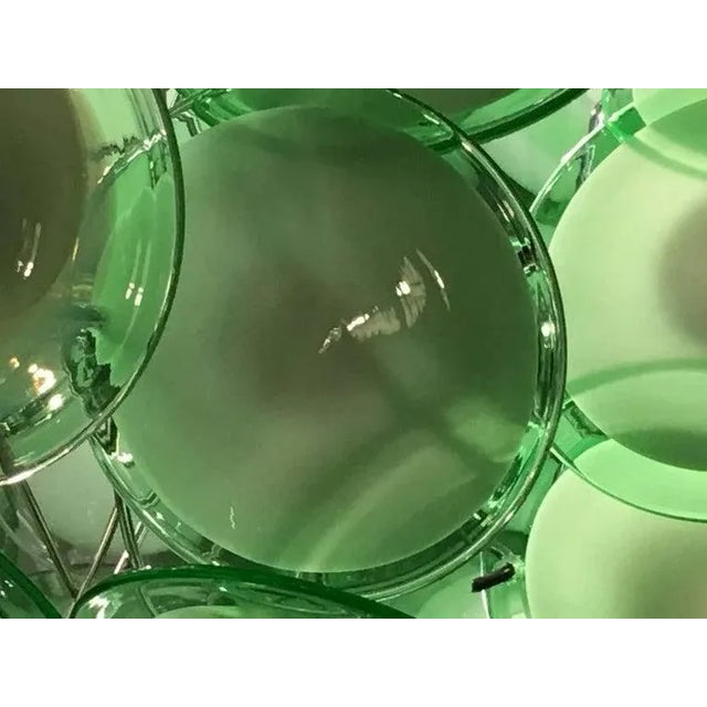 Early 21st Century Pair of Art Deco Style Circular Murano Glass Sphere Chandeliers For Sale - Image 5 of 9