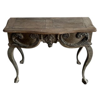 Neo Classical Sculpted Console Table For Sale