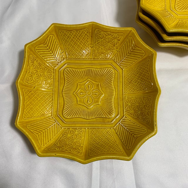 These beautiful pieces are Japanese Awaji ware (Sanpei or Minpei pottery), dating back to the Meiji period (1868–1912)....