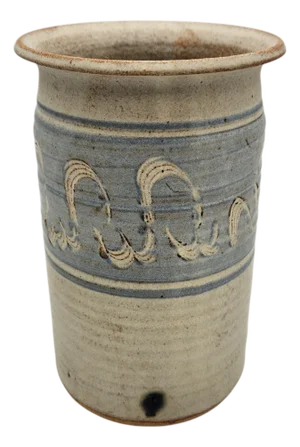 Vintage Studio Pottery Tall Vase with Scraffito
