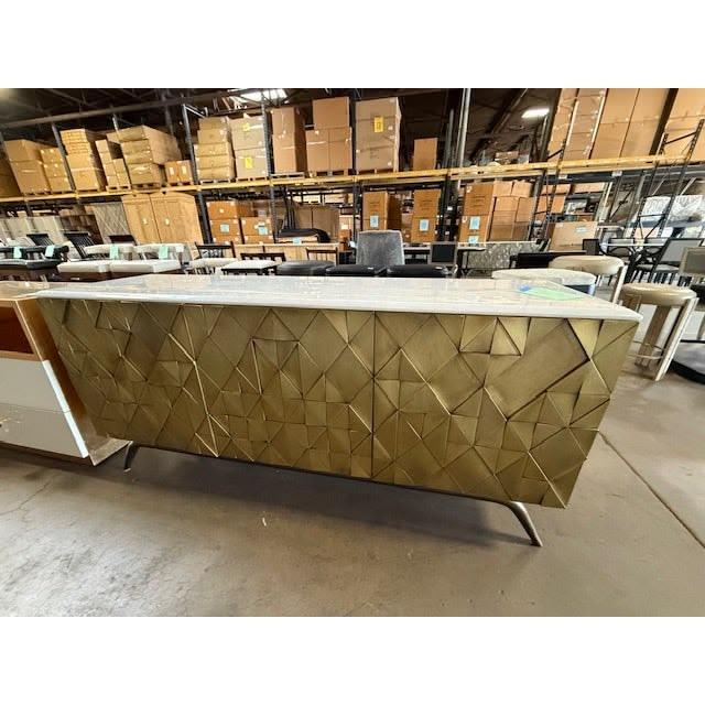 Mid-Century Modern Global Views Triangle Cabinet-Brass For Sale - Image 3 of 12