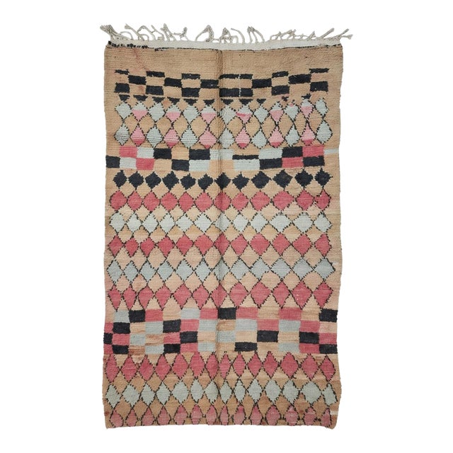Handmade Moroccan Vintage Rug - 9.6 X 5.9 Ft For Sale
