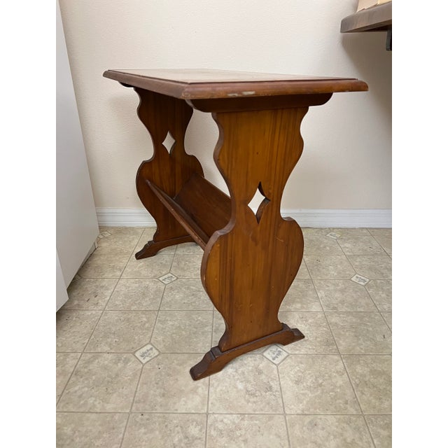 Wood Early 20th Century Edwardian English Book Stand For Sale - Image 7 of 8