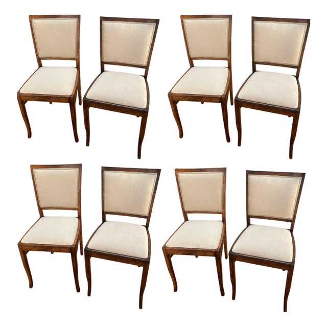 Vintage Polish Art Deco Dining Chairs, 1960s, Set of 8 For Sale
