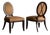 Pair of Barbara Barry for Baker Oval X-Back Side Chairs With Umber Gold Floral Fabric, Late 20th Century For Sale