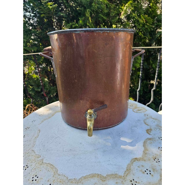 Brown Art Deco Copper Cauldron with Tap, 1920s For Sale - Image 8 of 8