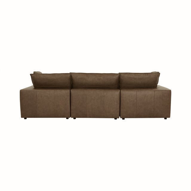 2020s Cali Brown Leather Modular Sofa For Sale - Image 5 of 8