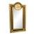 Grand French-Style Gilded Wall Mirror – Ornate Gold Leaf Frame With Cherub Medallion & Blue Decorative Panels For Sale