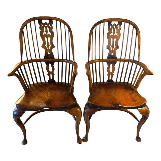Continental Furniture Company Windsor English Style Dining Chairs - Set of 2 For Sale