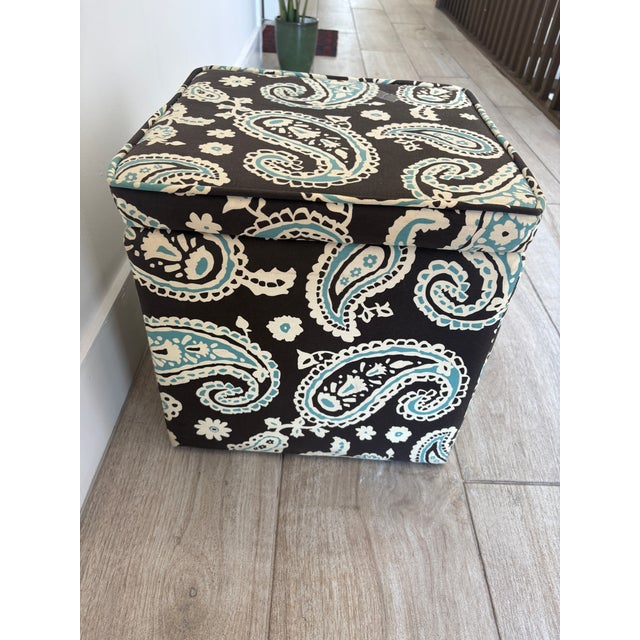 I love the size and shape. Plus the colors go with almost anything. . Then there is a good bit of storage as well very...