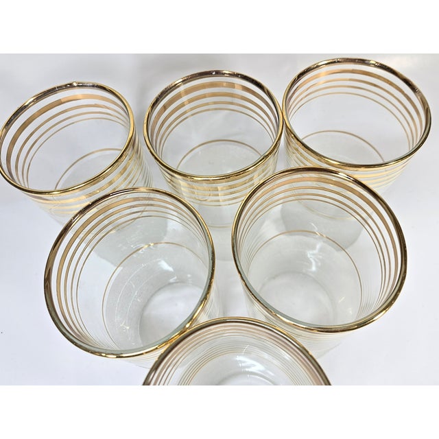 Hollywood Regency Gold and Frost Tumblers- Set of Six For Sale - Image 16 of 16