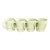 4 Embossed Vintage 60s Stackable Flower Power Mugs Cups Spring Green Japan 3.5” For Sale