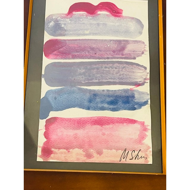 Abstract Pair of Abstract Mini Paintings Framed For Sale - Image 3 of 3