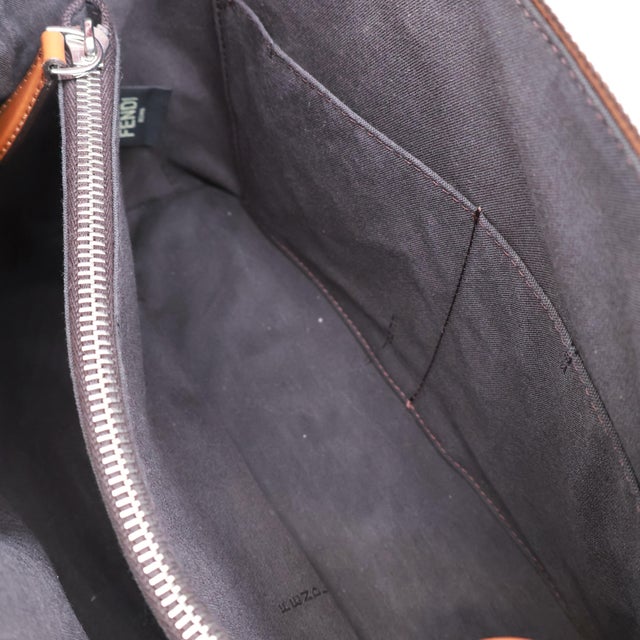 Fendi "By the Way" Medium Brown Leather Calfskin Boston Crossbody Bag, 2022. For Sale - Image 14 of 18