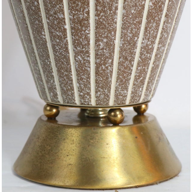 1950s Pr. Mid Century Ceramic Table Lamps For Sale - Image 5 of 11