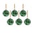 Gleaming Serenity Green Glass Ball Ornaments with Green Glitter- Set of 6, 4" For Sale