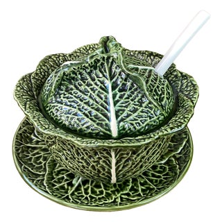Large Earthenware Tureen in the shape of Cabbage Leaves, 1970s For Sale