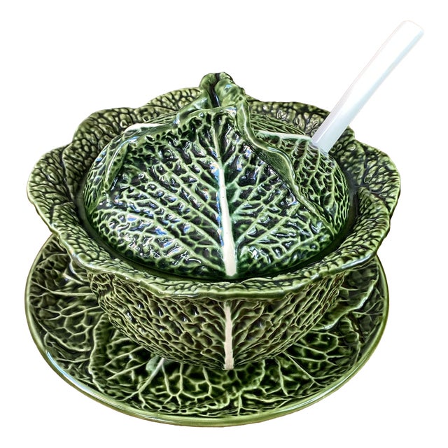 Large Earthenware Tureen in the shape of Cabbage Leaves, 1970s For Sale