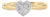10K Yellow Gold 1/10 Diamond Heart and Halo Promise Ring - Size 9 For Sale