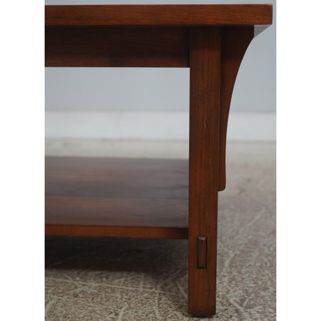 Brown Stickley Mission Cherry Glass Top Coffee Table For Sale - Image 8 of 13