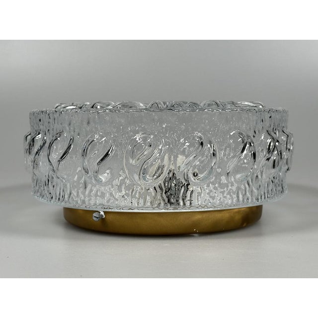 Space Age Flush Mount in Glass and Metal, 1970s For Sale - Image 4 of 18