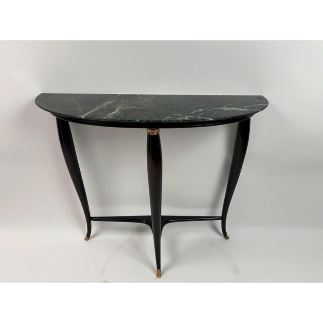 Paolo Buffa Mid-Century Wodden Console in the style of Paolo Buffa, Italy, 1950s For Sale - Image 4 of 11